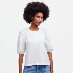 Madewell NWT Puff Sleeve Tee Size XXS in White